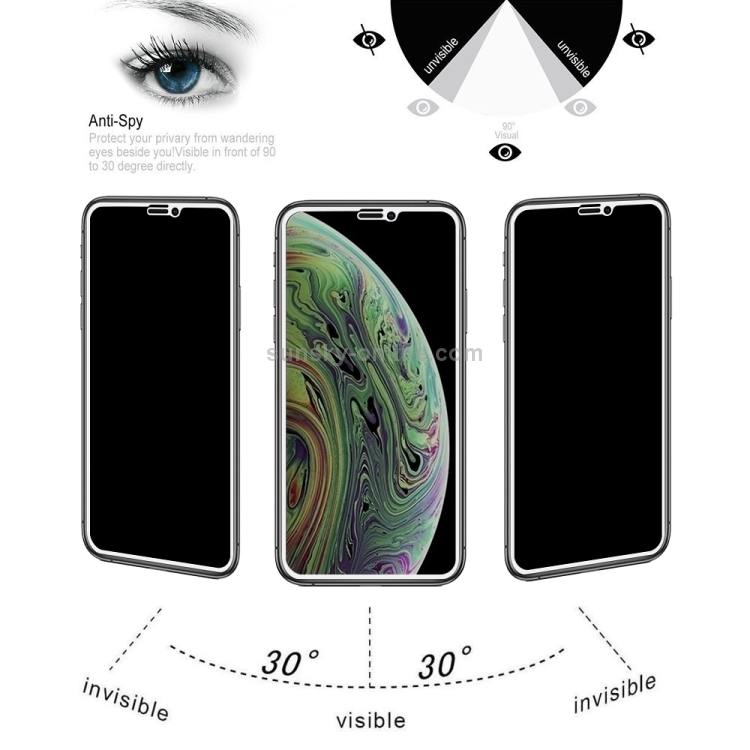 For iPhone X & XS 0.26mm 9H 3D Highly Transparent Privacy Anti-glare Tempered Glass Film(White) For iPhone X & XS 0.26mm 9H 3D Highly Transparent Privacy Anti-glare Tempered Glass Film(White)