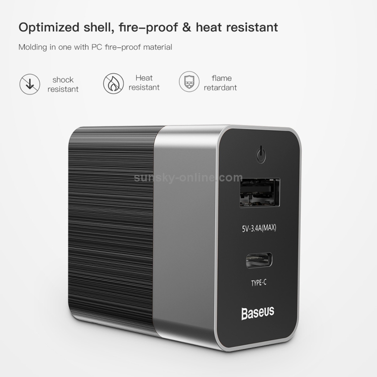 Baseus Duke 15W 5V 3.4A (Max) 2 Ports Universal Travel Charger Baseus Duke 15W 5V 3.4A (Max) 2 Ports Universal Travel Charger