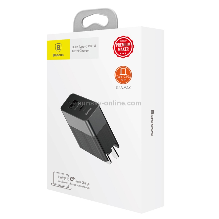 Baseus Duke 15W 5V 3.4A (Max) 2 Ports Universal Travel Charger Baseus Duke 15W 5V 3.4A (Max) 2 Ports Universal Travel Charger