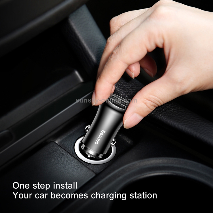 Baseus Gentleman Series 4.8A Dual-USB Smart Car Fast Charger Baseus Gentleman Series 4.8A Dual-USB Smart Car Fast Charger