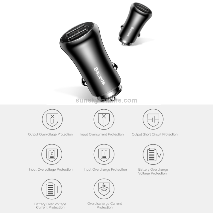 Baseus Gentleman Series 4.8A Dual-USB Smart Car Fast Charger Baseus Gentleman Series 4.8A Dual-USB Smart Car Fast Charger