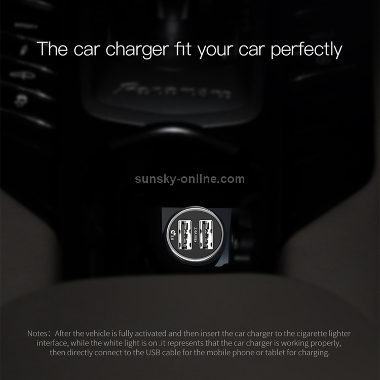 Baseus Gentleman Series QC3.0 Dual-USB Metal Smart Car Fast Charger Baseus Gentleman Series QC3.0 Dual-USB Metal Smart Car Fast Charger