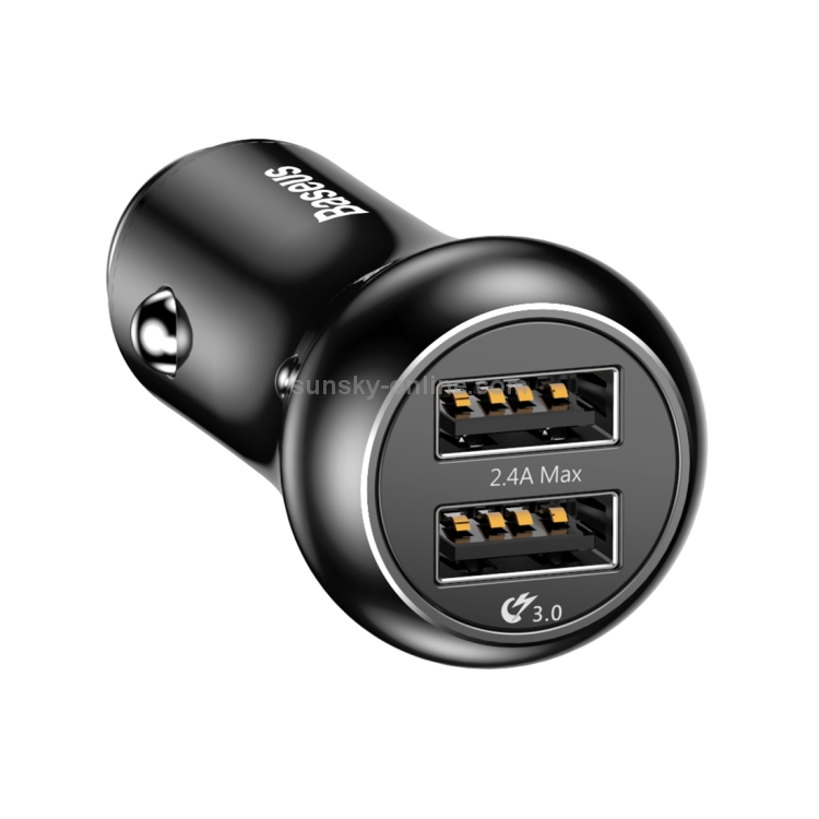 Baseus Gentleman Series QC3.0 Dual-USB Metal Smart Car Fast Charger Baseus Gentleman Series QC3.0 Dual-USB Metal Smart Car Fast Charger