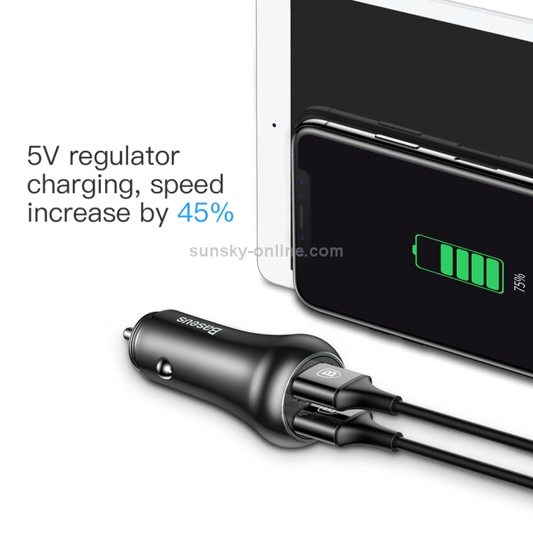Baseus Gentleman Series QC3.0 Dual-USB Metal Smart Car Fast Charger Baseus Gentleman Series QC3.0 Dual-USB Metal Smart Car Fast Charger