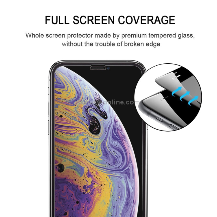 For iPhone X / XS 2pcs 9H 2.5D Full Glue Silk Print Full Screen Tempered Glass Film For iPhone X / XS 2pcs 9H 2.5D Full Glue Silk Print Full Screen Tempered Glass Film