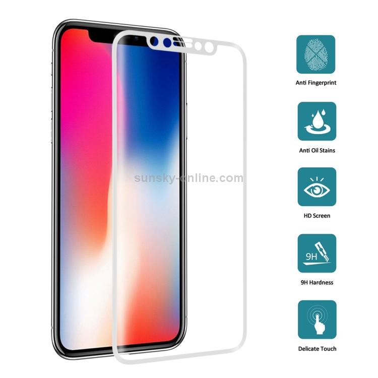 For iPhone X 9H Surface Hardness 3D Curved HD Full Screen Tempered Glass Front + Back Screen Protector(Silver) For iPhone X 9H Surface Hardness 3D Curved HD Full Screen Tempered Glass Front + Back Screen Protector(Silver)