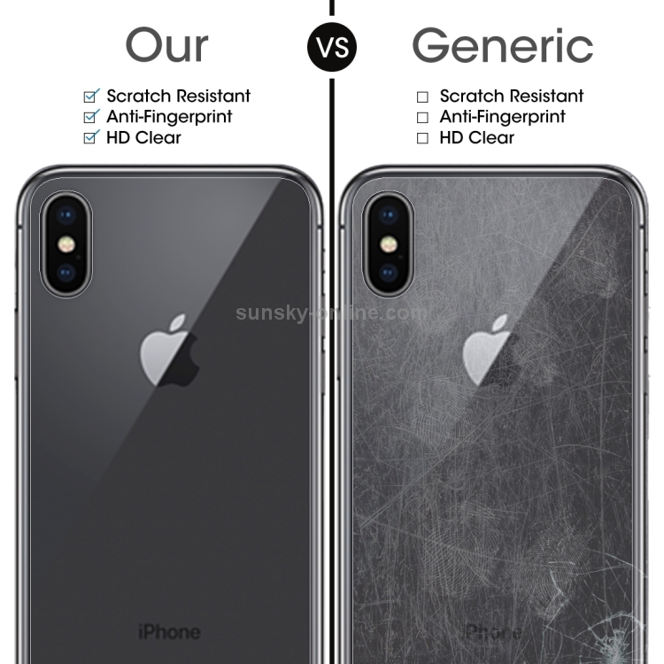 For iPhone X / XS 2pcs Transparent Tempered Glass Back Screen Protector For iPhone X / XS 2pcs Transparent Tempered Glass Back Screen Protector