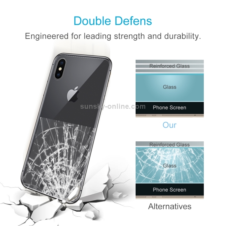 For iPhone X / XS 2pcs Transparent Tempered Glass Back Screen Protector For iPhone X / XS 2pcs Transparent Tempered Glass Back Screen Protector