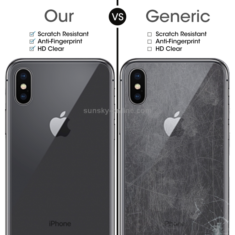 For iPhone X / XS Transparent Tempered Glass Back Screen Protector For iPhone X / XS Transparent Tempered Glass Back Screen Protector