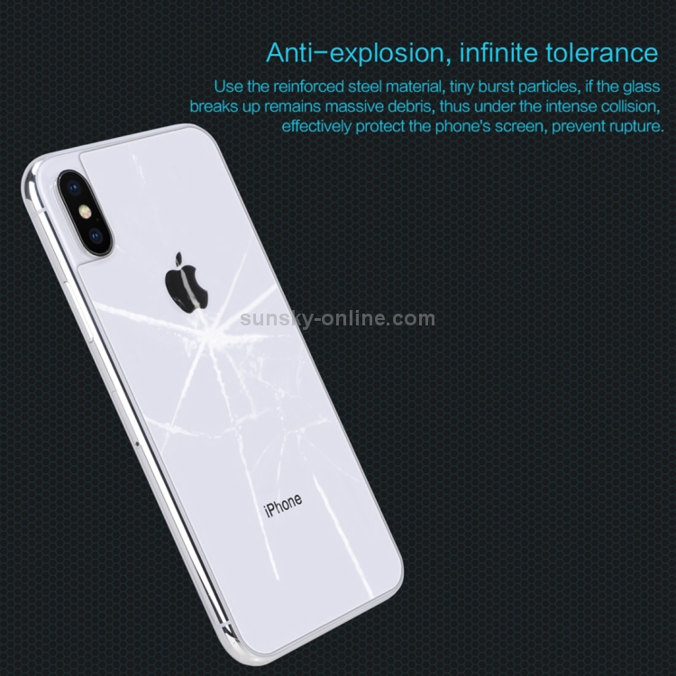 For iPhone X NILLKIN 0.33mm 9H Surface Hardness Amazing H Transparent Tempered Glass Back Screen Protector For iPhone X NILLKIN 0.33mm 9H Surface Hardness Amazing H Transparent Tempered Glass Back Screen Protector