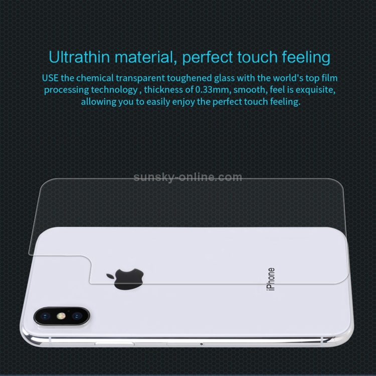 For iPhone X NILLKIN 0.33mm 9H Surface Hardness Amazing H Transparent Tempered Glass Back Screen Protector For iPhone X NILLKIN 0.33mm 9H Surface Hardness Amazing H Transparent Tempered Glass Back Screen Protector