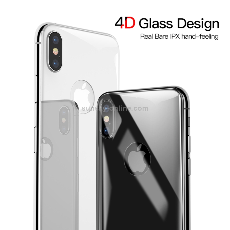 For iPhone X Baseus 4D Arc Edge Tempered Glass Protector Back Screen Film(Grey) For iPhone X Baseus 4D Arc Edge Tempered Glass Protector Back Screen Film(Grey)