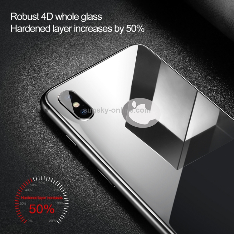 For iPhone X Baseus 4D Arc Edge Tempered Glass Protector Back Screen Film(Grey) For iPhone X Baseus 4D Arc Edge Tempered Glass Protector Back Screen Film(Grey)