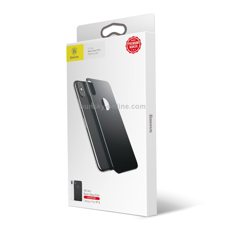 For iPhone X Baseus 4D Arc Edge Tempered Glass Protector Back Screen Film(Grey) For iPhone X Baseus 4D Arc Edge Tempered Glass Protector Back Screen Film(Grey)