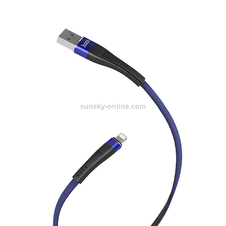 hoco U39 Nylon Braided Flat Cord 2.4A Max USB to 8 Pin Data Sync Charging Cable, Length: 1.2m hoco U39 Nylon Braided Flat Cord 2.4A Max USB to 8 Pin Data Sync Charging Cable, Length: 1.2m