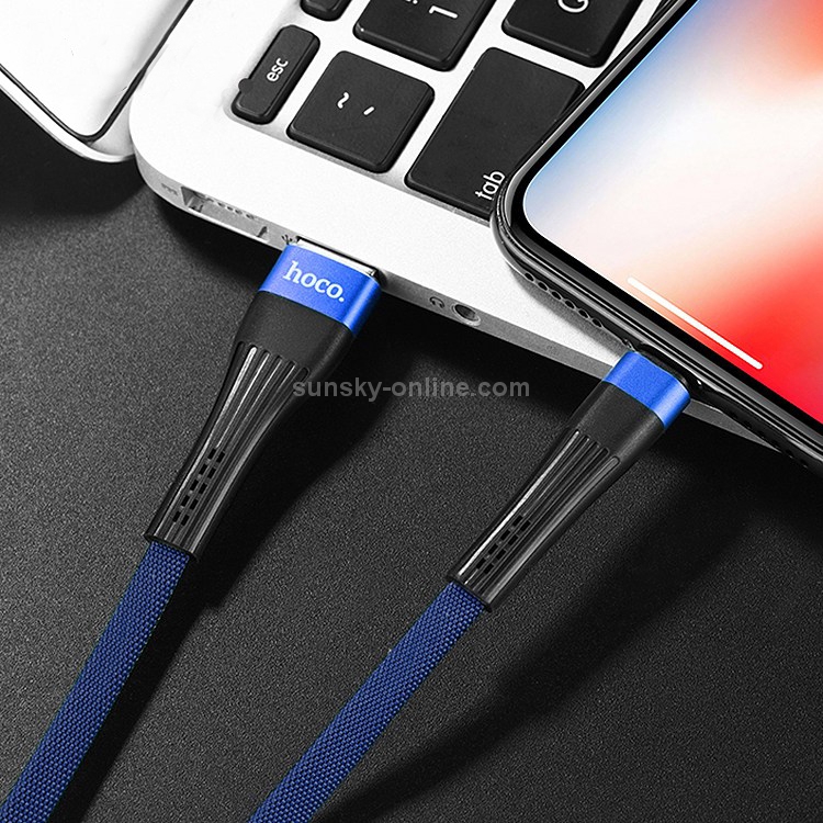 hoco U39 Nylon Braided Flat Cord 2.4A Max USB to 8 Pin Data Sync Charging Cable, Length: 1.2m hoco U39 Nylon Braided Flat Cord 2.4A Max USB to 8 Pin Data Sync Charging Cable, Length: 1.2m