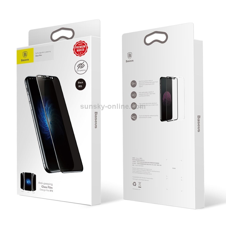 For iPhone X Baseus 0.23mm Soft Edge Anti-peeping Tempered Glass Film(White) For iPhone X Baseus 0.23mm Soft Edge Anti-peeping Tempered Glass Film(White)