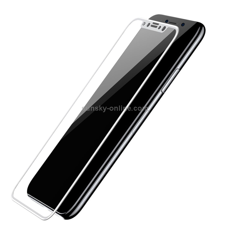 For iPhone X Baseus 0.3mm 9H Hardness 3D Silk-screen Tempered Glass Screen Film Protector(White) For iPhone X Baseus 0.3mm 9H Hardness 3D Silk-screen Tempered Glass Screen Film Protector(White)