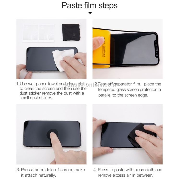 For iPhone X Baseus 0.3mm 9H Hardness 3D Silk-screen Tempered Glass Screen Film Protector(White) For iPhone X Baseus 0.3mm 9H Hardness 3D Silk-screen Tempered Glass Screen Film Protector(White)