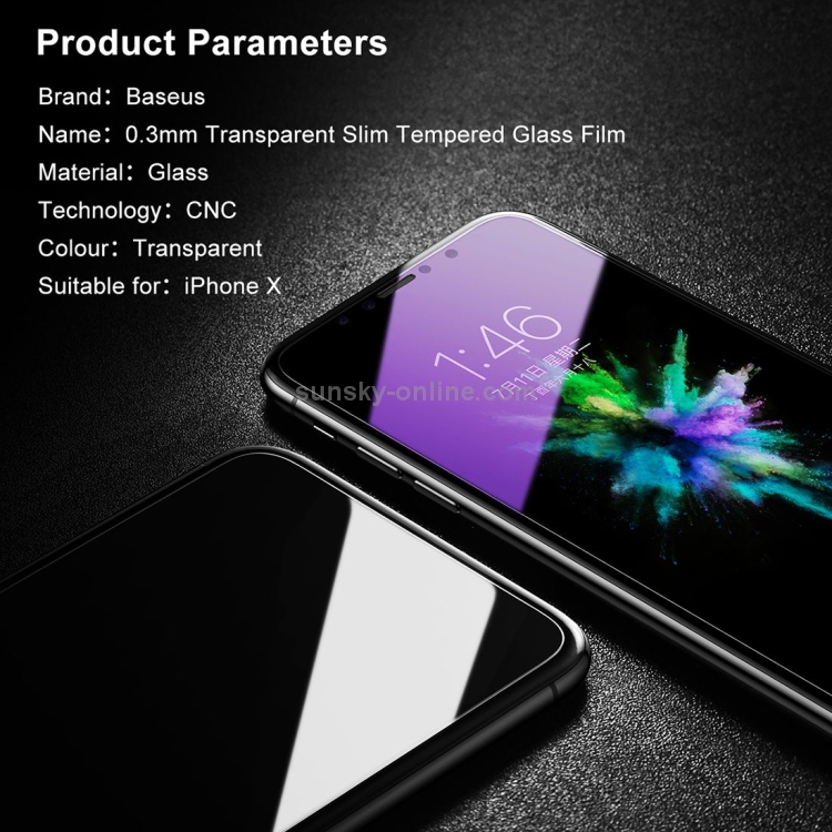 For iPhone X Baseus 9H Hardness 0.3mm Transparent Slim Tempered Glass Film Guard(Transparent) For iPhone X Baseus 9H Hardness 0.3mm Transparent Slim Tempered Glass Film Guard(Transparent)