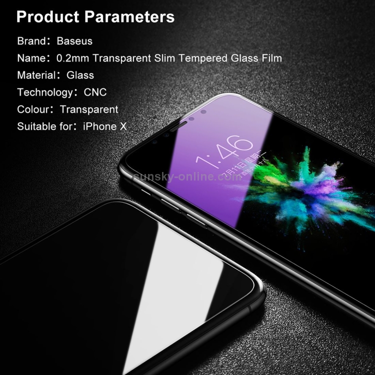 For iPhone X 9H Hardness Anti Blue-ray 0.2mm Transparent Slim Tempered Glass Film(Transparent) For iPhone X 9H Hardness Anti Blue-ray 0.2mm Transparent Slim Tempered Glass Film(Transparent)