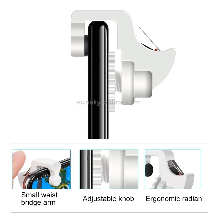 Eat Chicken Mobile Phone Trigger Shooting Controller Button Handle with Phone Holder (White) Eat Chicken Mobile Phone Trigger Shooting Controller Button Handle with Phone Holder (White)