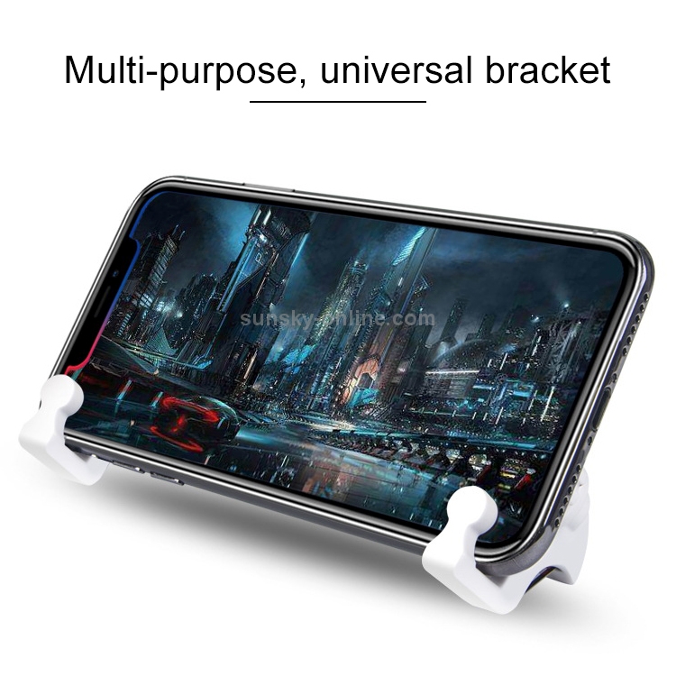 Eat Chicken Mobile Phone Trigger Shooting Controller Button Handle with Phone Holder (White) Eat Chicken Mobile Phone Trigger Shooting Controller Button Handle with Phone Holder (White)