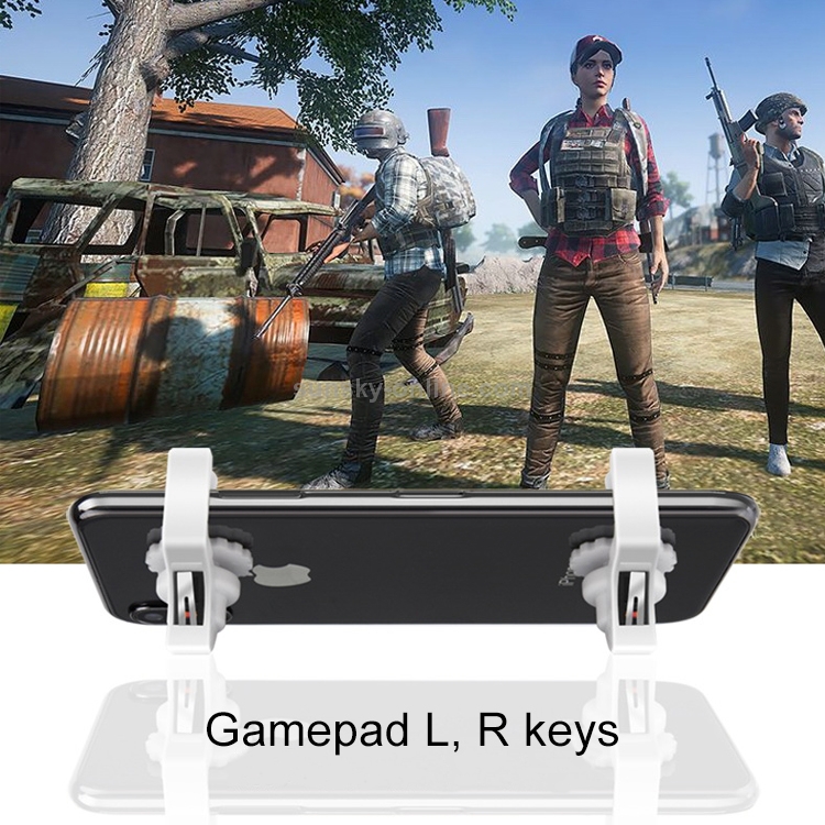 Eat Chicken Mobile Phone Trigger Shooting Controller Button Handle with Phone Holder (White) Eat Chicken Mobile Phone Trigger Shooting Controller Button Handle with Phone Holder (White)