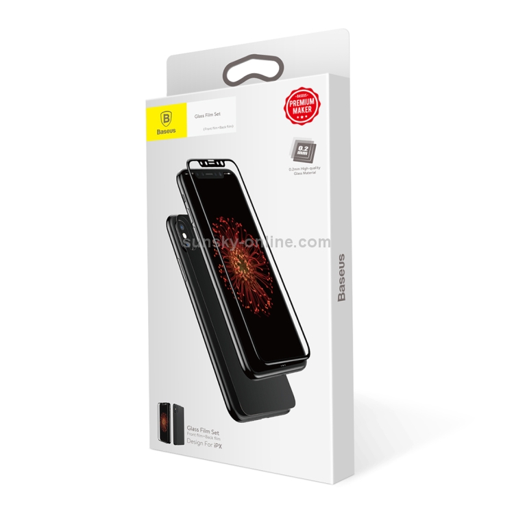 For iPhone X Baseus Anti-scratch 2 in 1 0.2mm Front + 0.3mm Back Tempered Glass Film Screen Protector(Transparent) For iPhone X Baseus Anti-scratch 2 in 1 0.2mm Front + 0.3mm Back Tempered Glass Film Screen Protector(Transparent)