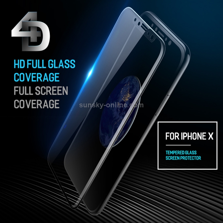 ROCK for iPhone X 9H Hardness 0.26mm 4D Curved Edge Tempered Glass Screen Protector ROCK for iPhone X 9H Hardness 0.26mm 4D Curved Edge Tempered Glass Screen Protector
