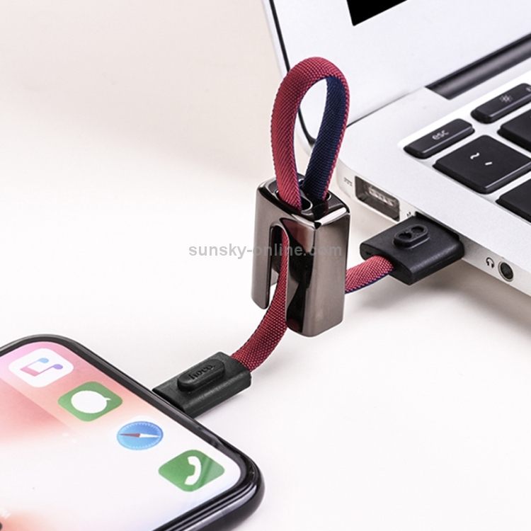 Hoco U36 Portable Weave USB to 8 Pin Data Sync Charging Cable, Max Length: 19cm Hoco U36 Portable Weave USB to 8 Pin Data Sync Charging Cable, Max Length: 19cm