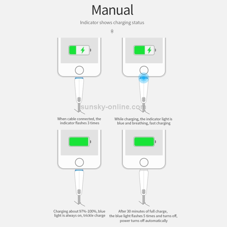 hoco U35 Nylon Braided Cord 2.4A Max USB to 8 Pin Data Sync Charging Cable with Breathing Light, Length: 1.2m hoco U35 Nylon Braided Cord 2.4A Max USB to 8 Pin Data Sync Charging Cable with Breathing Light, Length: 1.2m
