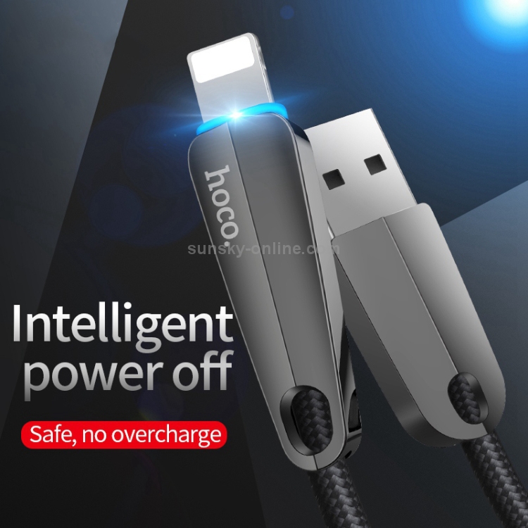hoco U35 Nylon Braided Cord 2.4A Max USB to 8 Pin Data Sync Charging Cable with Breathing Light, Length: 1.2m hoco U35 Nylon Braided Cord 2.4A Max USB to 8 Pin Data Sync Charging Cable with Breathing Light, Length: 1.2m