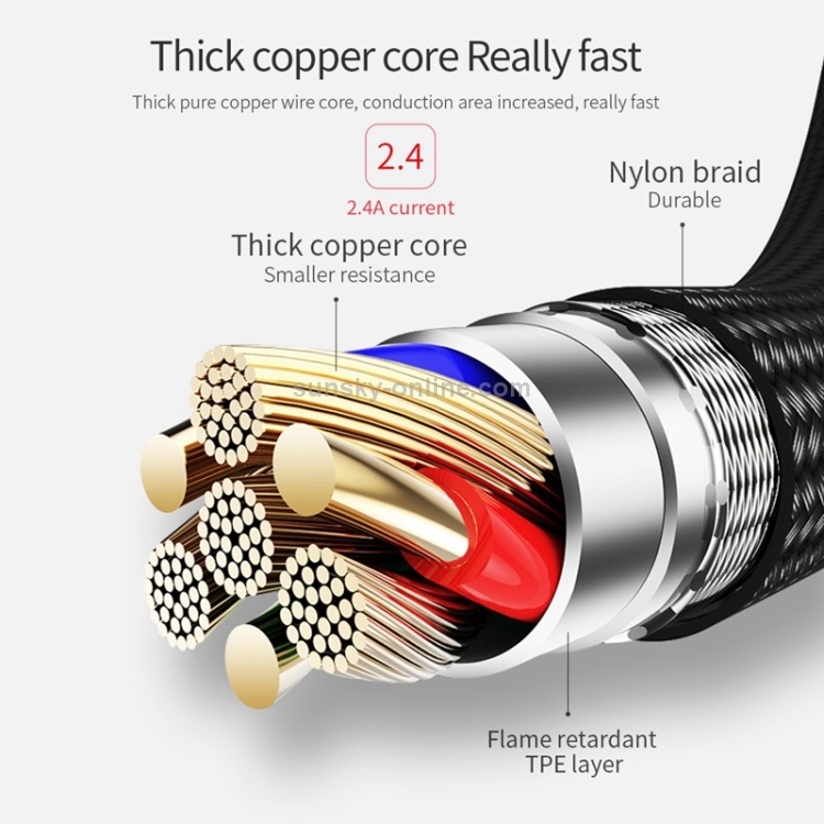 hoco U35 Nylon Braided Cord 2.4A Max USB to 8 Pin Data Sync Charging Cable with Breathing Light, Length: 1.2m hoco U35 Nylon Braided Cord 2.4A Max USB to 8 Pin Data Sync Charging Cable with Breathing Light, Length: 1.2m