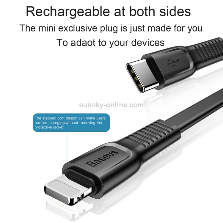 Baseus 1m Type-C to 8 Pin 18W (Max) Charging Data Cable, Support PD Quick Charge Baseus 1m Type-C to 8 Pin 18W (Max) Charging Data Cable, Support PD Quick Charge