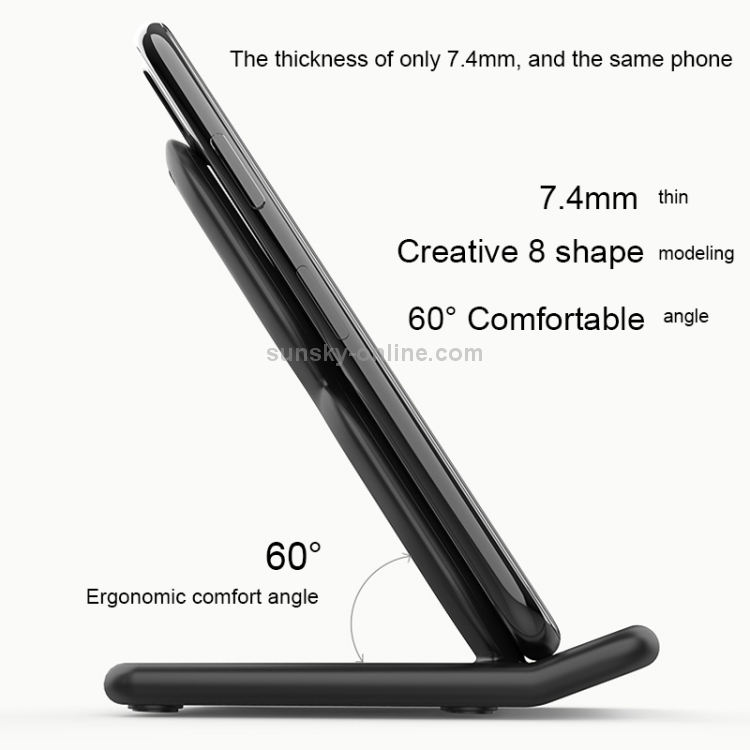 HAMTOD 8 Shape Design Dual Coil Design Qi Standard Holder Wireless Charger with Indicator Light, Support Fast Charging HAMTOD 8 Shape Design Dual Coil Design Qi Standard Holder Wireless Charger with Indicator Light, Support Fast Charging