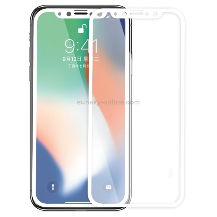 For iPhone X Lenuo DF 0.3mm 9H Surface Hardness 3D Arc Edge Full Coverage Explosion-proof Tempered Glass Front Screen Protector (White) For iPhone X Lenuo DF 0.3mm 9H Surface Hardness 3D Arc Edge Full Coverage Explosion-proof Tempered Glass Front Screen Protector (White)