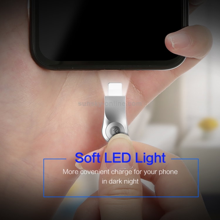 FLOVEME 1m 2.1A Output USB to 8 Pin Zinc Alloy Fast Charging & Data Transmission Cable with LED Light FLOVEME 1m 2.1A Output USB to 8 Pin Zinc Alloy Fast Charging & Data Transmission Cable with LED Light