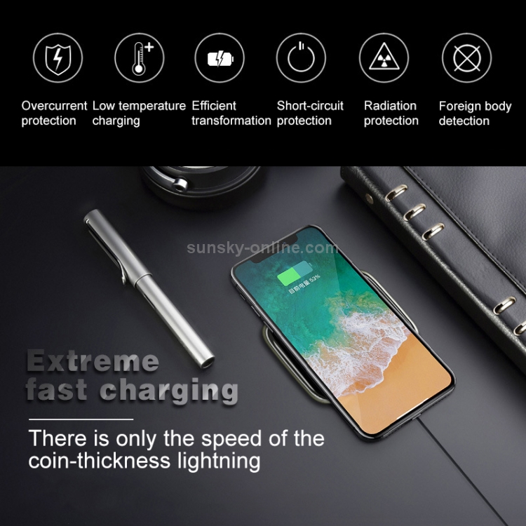 Ultra-thin Zinc Alloy + Glass Panel Qi Wireless Waterproof Charger Pad Ultra-thin Zinc Alloy + Glass Panel Qi Wireless Waterproof Charger Pad