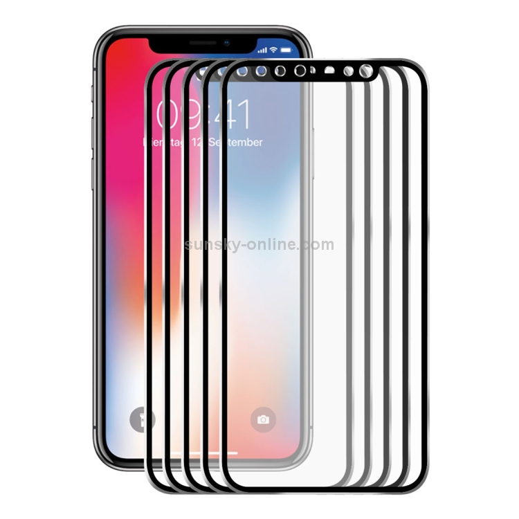 For iPhone X 5pcs ENKAY Hat-Prince 0.2mm 9H Surface Hardness 3D Titanium Alloy Edge Full Coverage Tempered Glass Front Screen Protector(Black) For iPhone X 5pcs ENKAY Hat-Prince 0.2mm 9H Surface Hardness 3D Titanium Alloy Edge Full Coverage Tempered Glass Front Screen Protector(Black)