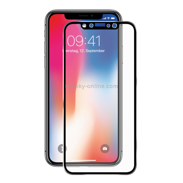 For iPhone X ENKAY Hat-Prince for iPhone X 0.2mm 9H Surface Hardness 3D Titanium Alloy Edge Full Coverage Front + Back Tempered Glass Screen Protector(Black)