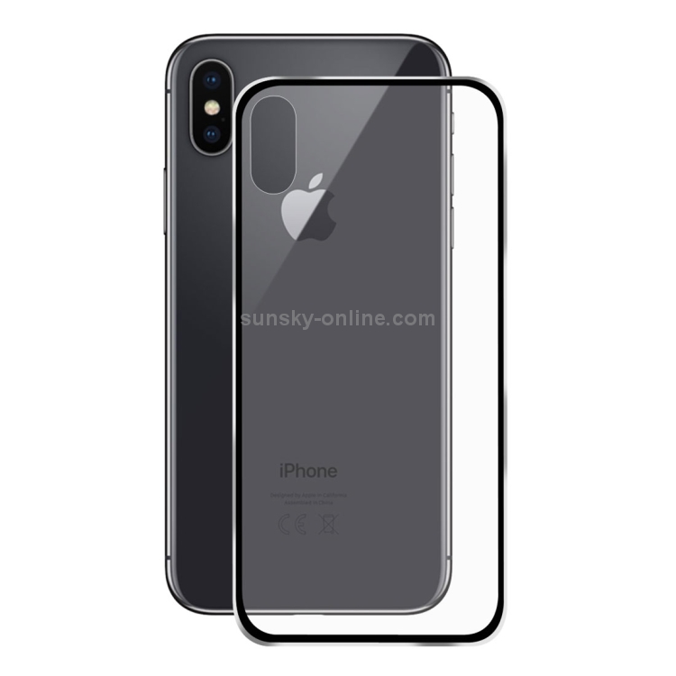 For iPhone X ENKAY Hat-Prince for iPhone X 0.2mm 9H Surface Hardness 3D Titanium Alloy Edge Full Coverage Front + Back Tempered Glass Screen Protector(Black)