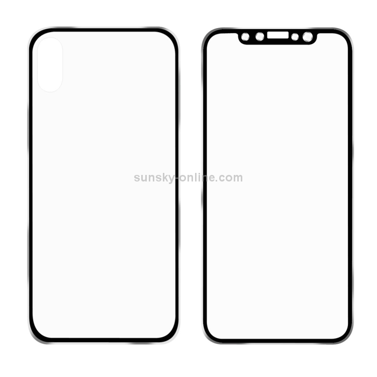 For iPhone X ENKAY Hat-Prince for iPhone X 0.2mm 9H Surface Hardness 3D Titanium Alloy Edge Full Coverage Front + Back Tempered Glass Screen Protector(Black)