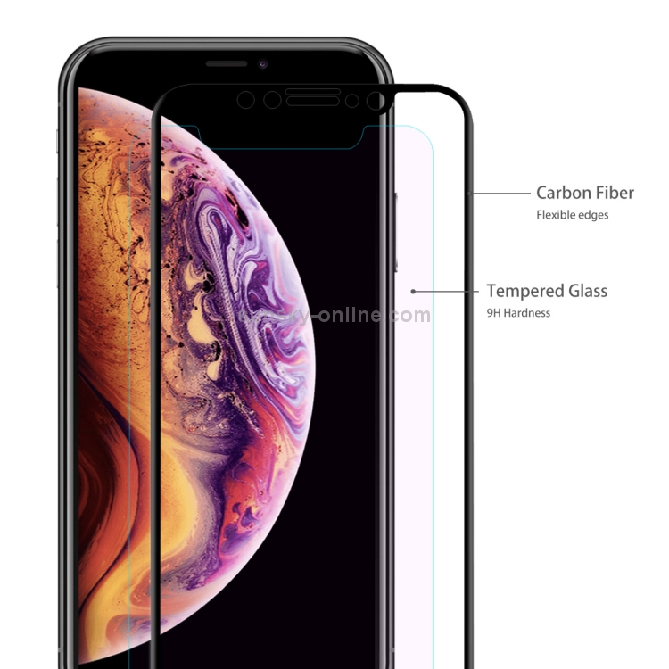For iPhone X / XS ENKAY Hat-Prince 0.2mm 9H 3D Anti Blue-ray Full Screen Carbon Fiber Tempered Glass Film(Black) For iPhone X / XS ENKAY Hat-Prince 0.2mm 9H 3D Anti Blue-ray Full Screen Carbon Fiber Tempered Glass Film(Black)