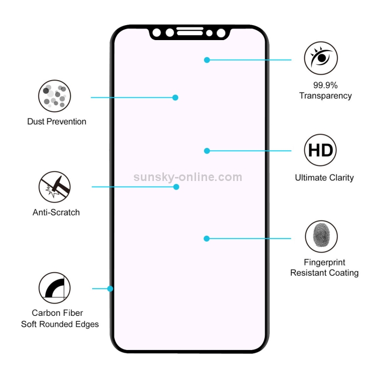 For iPhone X / XS ENKAY Hat-Prince 0.2mm 9H 3D Anti Blue-ray Full Screen Carbon Fiber Tempered Glass Film(Black) For iPhone X / XS ENKAY Hat-Prince 0.2mm 9H 3D Anti Blue-ray Full Screen Carbon Fiber Tempered Glass Film(Black)