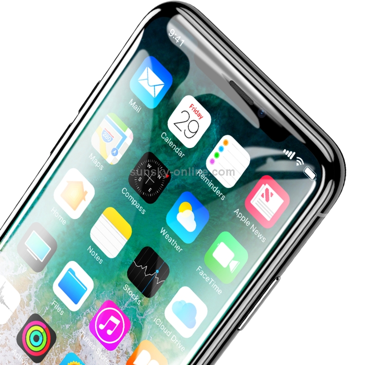 For iPhone X Baseus 0.23mm 3D HD Soft PET Edge Full Screen Tempered Glass Protector Film
