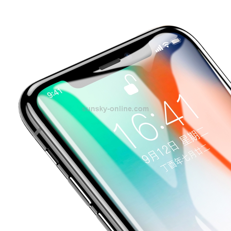 For iPhone X Baseus 0.23mm 3D HD Soft PET Edge Full Screen Tempered Glass Protector Film