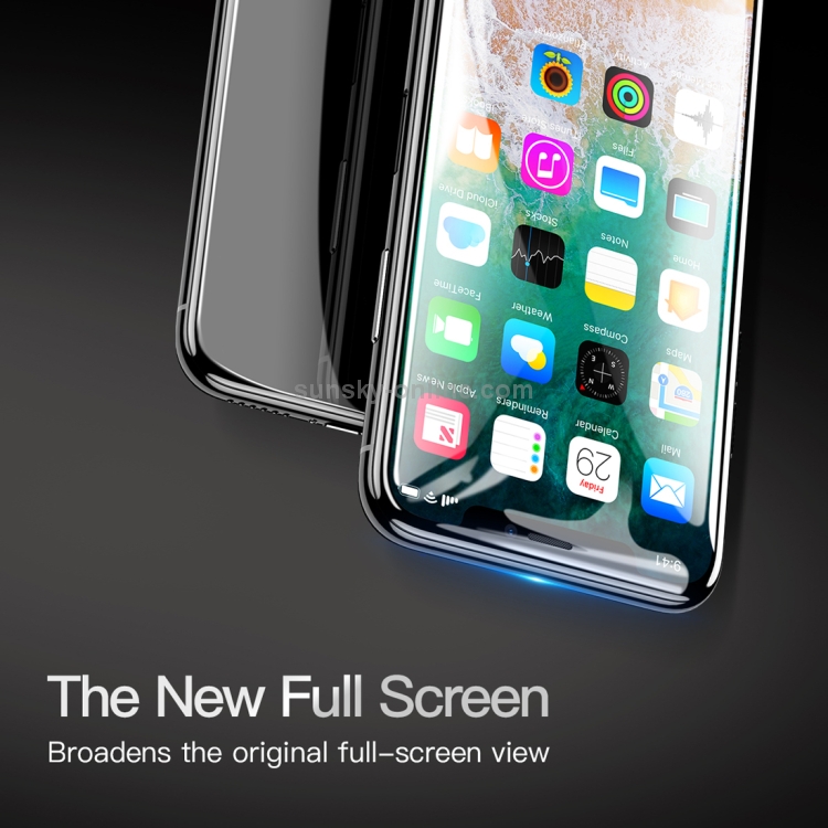 For iPhone X Baseus 0.23mm 3D HD Soft PET Edge Full Screen Tempered Glass Protector Film