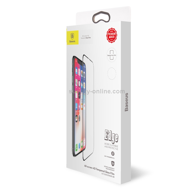 For iPhone X Baseus 0.3mm 9H Hardness 4D Arc Edge Anti Blue-ray Full Screen Tempered Glass Protector For iPhone X Baseus 0.3mm 9H Hardness 4D Arc Edge Anti Blue-ray Full Screen Tempered Glass Protector