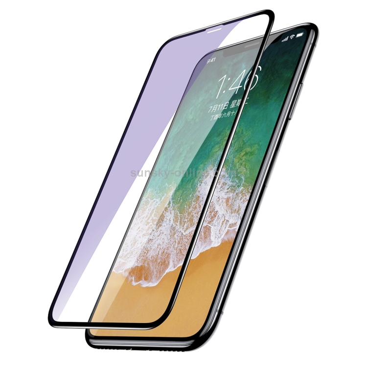 For iPhone X Baseus 0.3mm 9H Hardness 4D Arc Edge Anti Blue-ray Full Screen Tempered Glass Protector For iPhone X Baseus 0.3mm 9H Hardness 4D Arc Edge Anti Blue-ray Full Screen Tempered Glass Protector